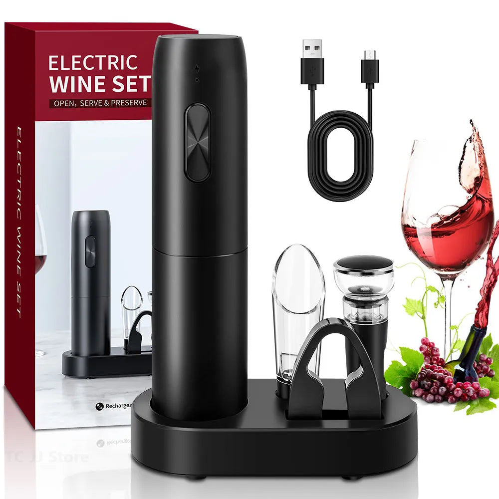 5 In1 Electric Wine Opener USB Rechargeable Corkscrew™️ One-click Button Automatic