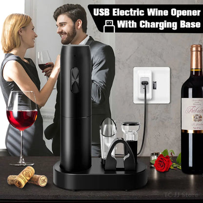 5 In1 Electric Wine Opener USB Rechargeable Corkscrew™️ One-click Button Automatic