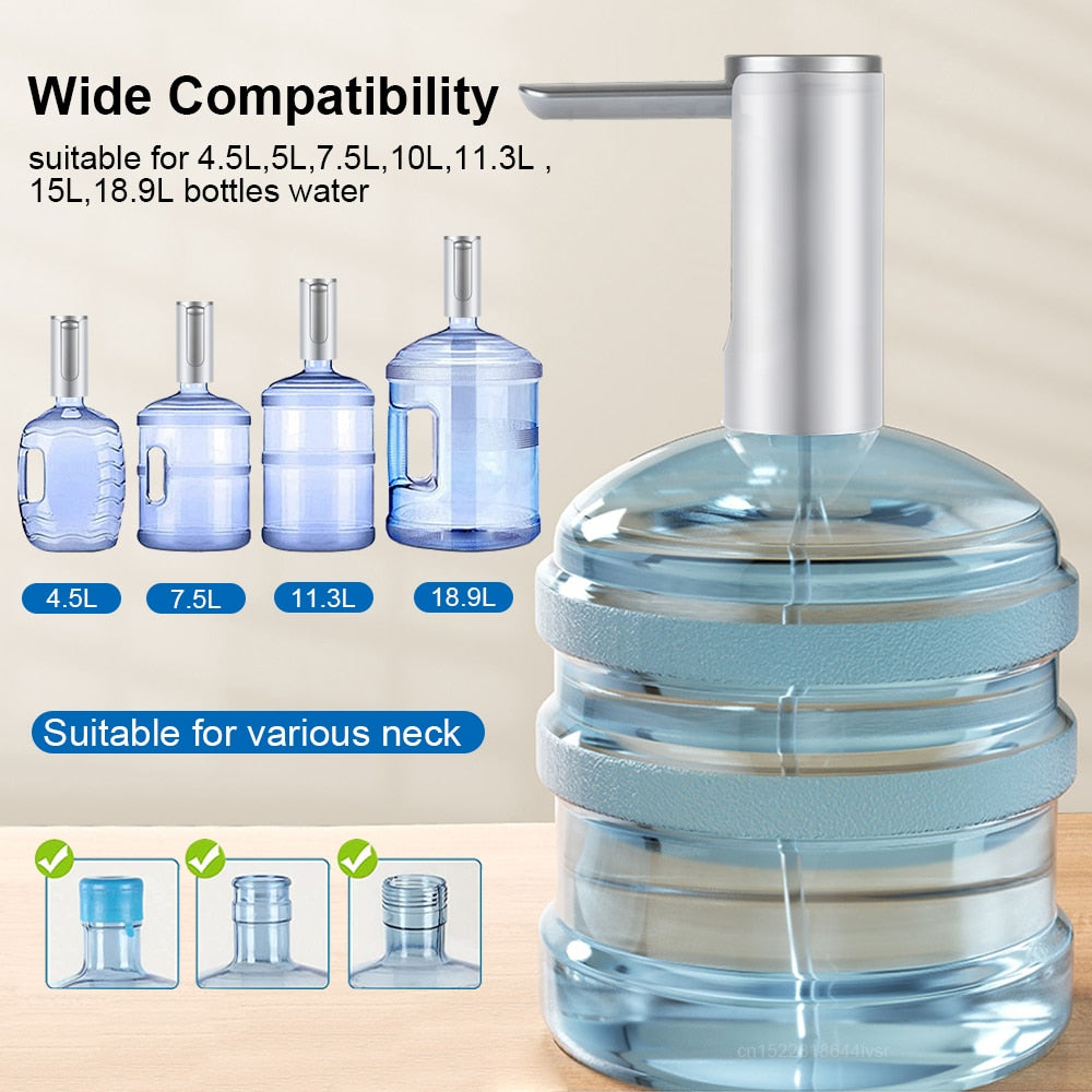 Dispenser Pump 19 Liters Foldable Desktop Water Bottle Pump H3 Rechargeable