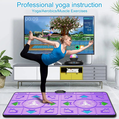 Dance Mat Game TV/PC Family Sports Two Wireless Handle Controllers Non-Slip