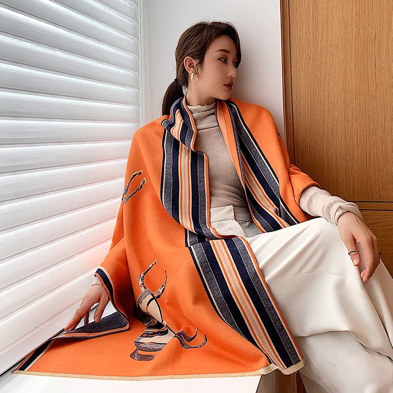 New Winter Cashmere Scarf™ Lady Design Luxury Brand Warm Pashmina Blanket