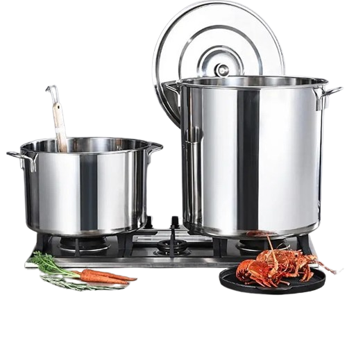 Stainless Steel Soup Bucket Round Lid Large Pot Household Kitchen Maestro™