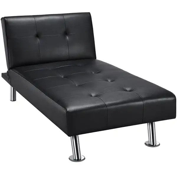 Easyfashion Convertible Faux Leather Futon Chaise Lounge™