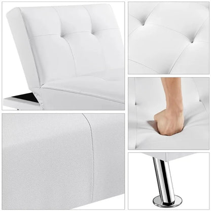 Easyfashion Convertible Faux Leather Futon Chaise Lounge™