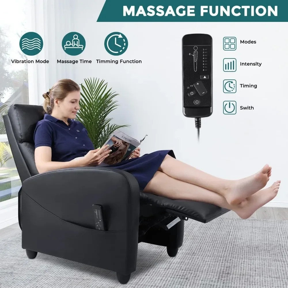 Adjustable Modern Sofa Recliner Massage Living Room Adjustable PU Leather SMUG™️