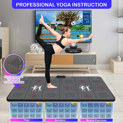 Game for TV / PC Motion Sensing Dance Mat™️ Double Wireless Non-Slip Massage Yoga