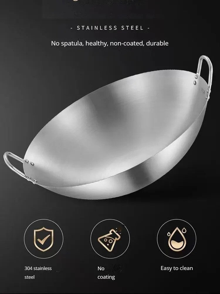 Stainless Steel Double Ear Frying Uncoated Thickened Pan™